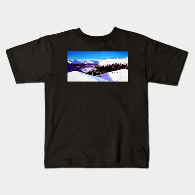 Alyeska Blue Bird Day Kids T-Shirt by realartisbetter